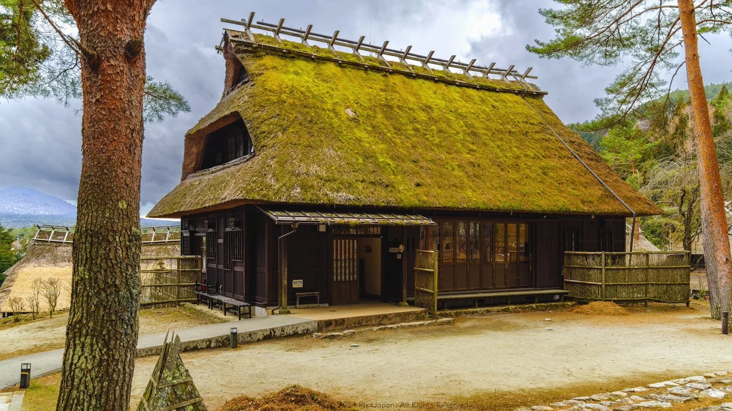 Thatched-Roof House in Restored Japanese Village — Pix4Japan